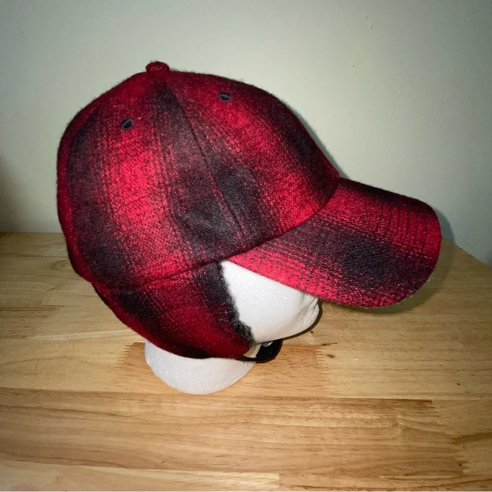 Wool Trapper Hat Unisex M /L Cap Ear Flaps Red Buffalo Plaid Winter Hunting